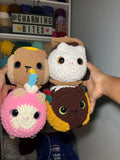 Food-Themed Cat Plushies – Adorable Handmade Crochet Loaf Cats