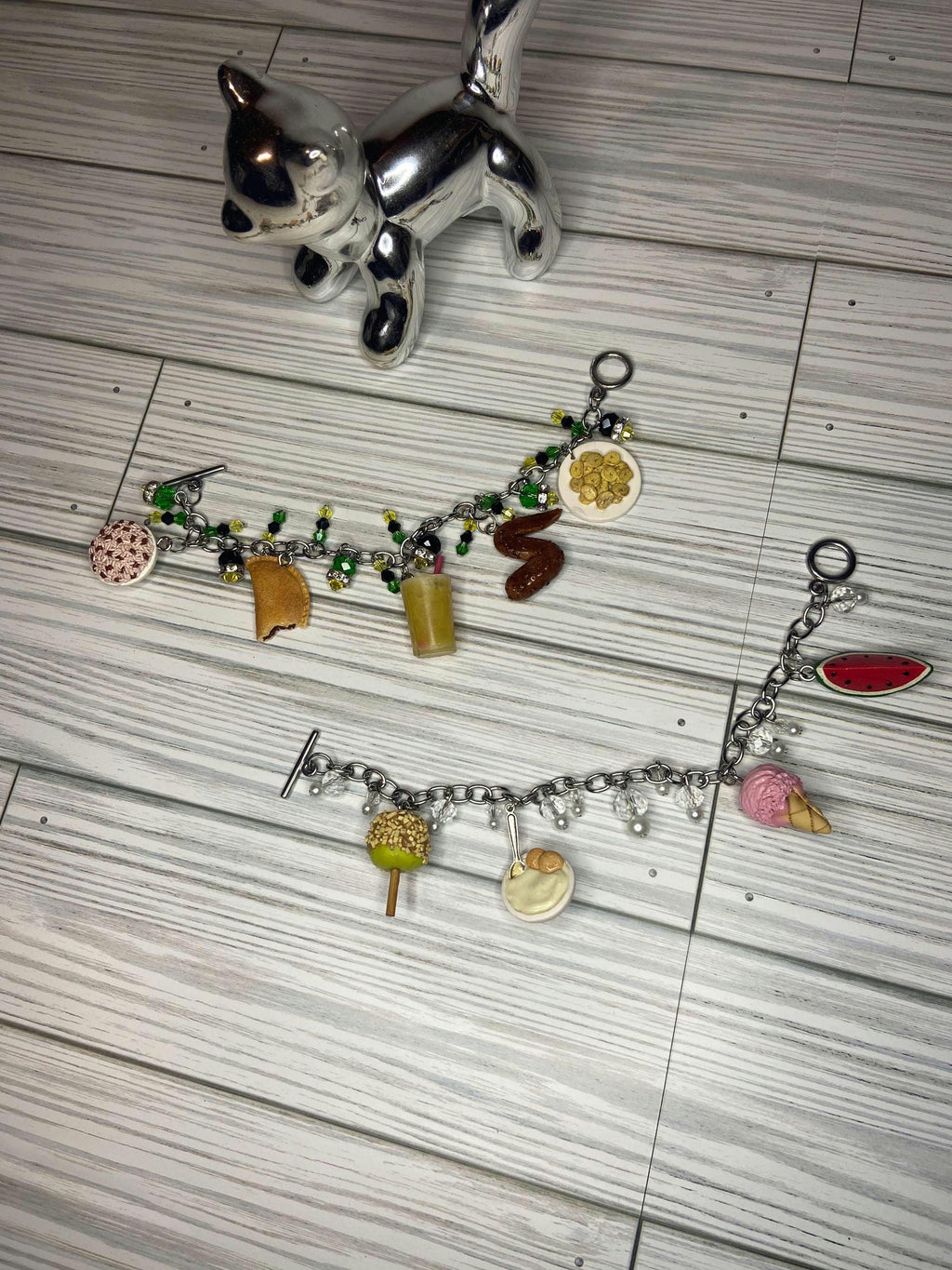 Custom Food Charm Bracelet, Miniature Polymer Clay Jewelry